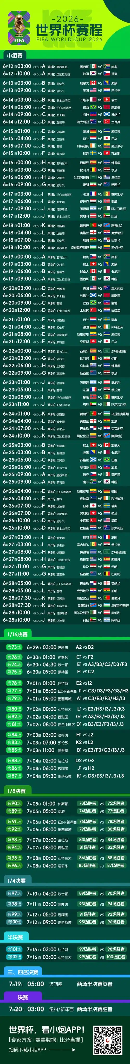 2026美加墨世界杯倒计时！中国球迷必收高清赛程长图与观赛攻略